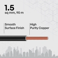 Polycab 1.5 sqmm FR Wire 90 Mtr Polycab Etira - Black