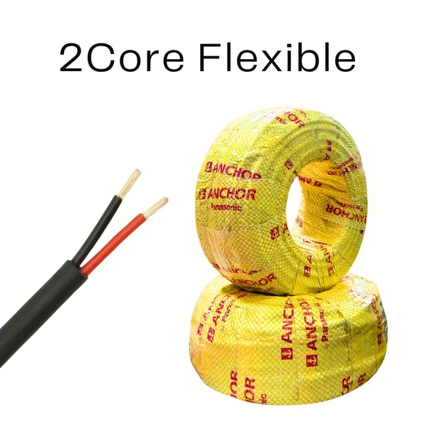 Anchor 1.0 Sqmm x 2 Core Copper Flex Cable 100 Mtr Coil Anchor - 1.0 Sqmm x 2 Core