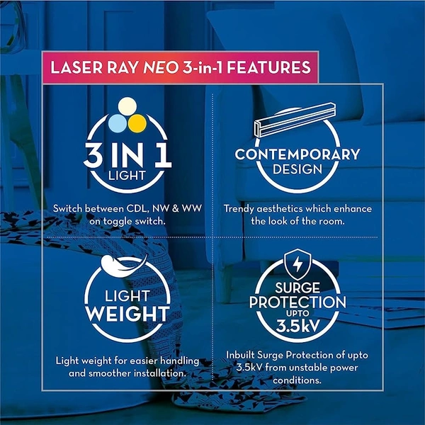 Crompton 20W Batten Laser Ray Neo 3 in 1