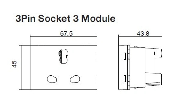 Hager 6 / 16A Socket White 3M - WSNSK53