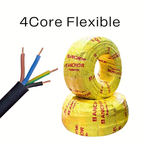 Anchor 2.5 Sqmm x 4 Core Copper Flex Cable 100 Mtr Coil - 2.5 Sqmm x 4 Core