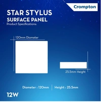 Crompton STYLUS SQUARE SURFACE LED PANEL CROMPTON - 12W