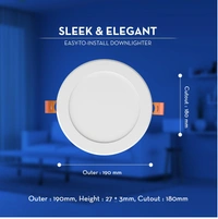Crompton Led Star Slim Recess Panel Round - 6k - 15W - 7" Cutting