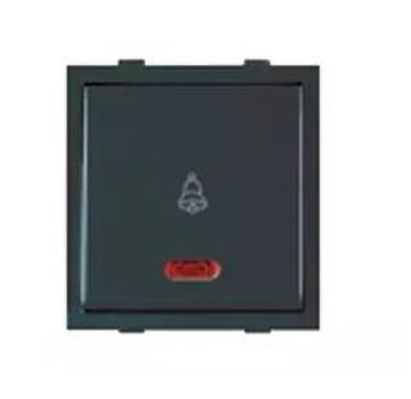 Anchor Roma 10A Bell Push 1M With Ind - Black -21055MB