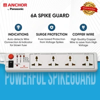 Anchor Spike Guard 4 Socket & 1 Switch - 1.5 Mtr Wire - 22047