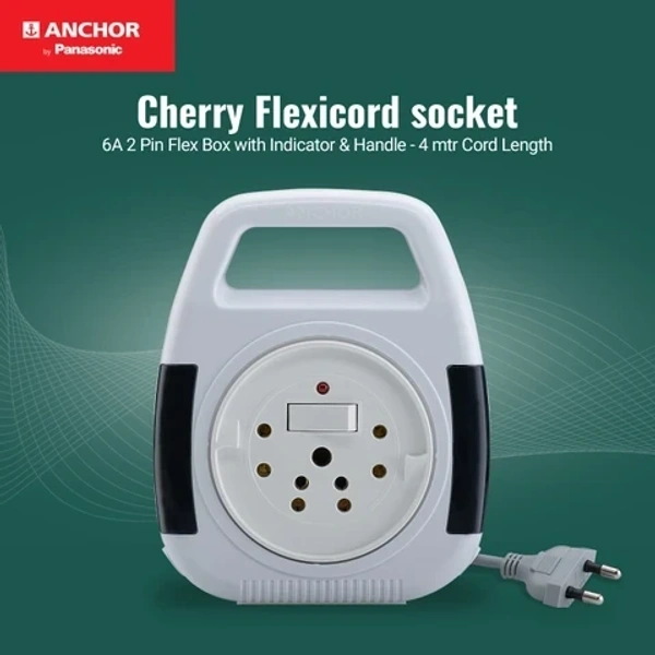 Anchor 6A 2Pin 4 Mtr Cherry Flex Box - 5208 - 6A 2Pin 4Mtr