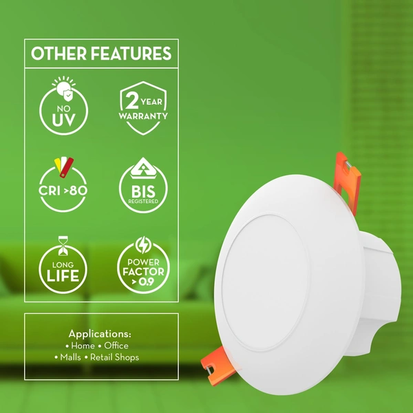 Crompton 3W 6k Led Downlight Star Deep Glaze Crompton - 6000K