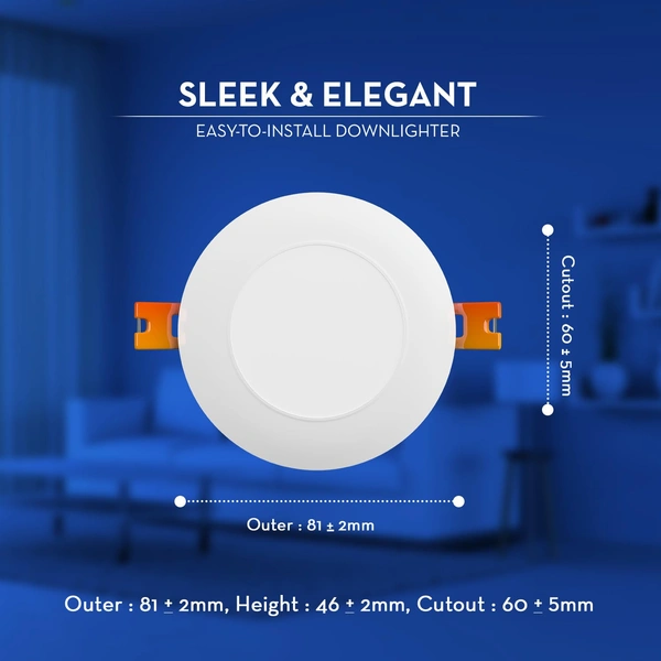 Crompton 3W 6k Led Downlight Star Deep Glaze Crompton - 6000K