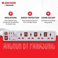 Anchor Spike Guard 4 Socket , 4 Switch, 1.5 Mtr Wire - 22568