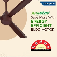 Crompton Energion Regmote 1200mm BLDC Ceiling Fan BEE 5 Star -  Brown - Brown