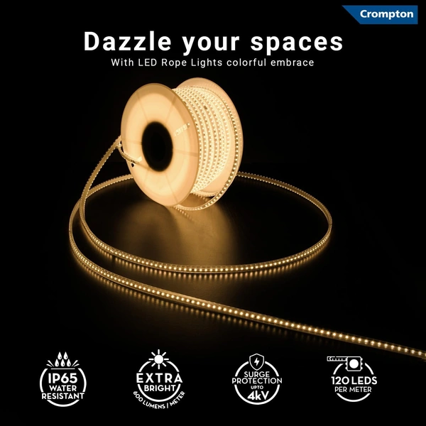 Crompton Warm White LED Rope Light 50mtr - Warm White