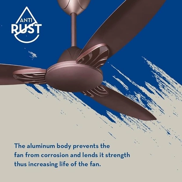 Crompton Seno Prime 1200mm High Speed Ceiling Fan 1 Star - Roast Brown