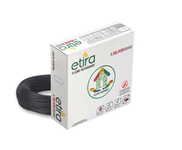 Polycab 2.5 sqmm FR Wire 90 Mtr Polycab Etira - Black