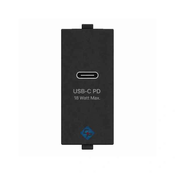 Anchor Roma C Type USB Charger Socket 18W Black - 21206MB