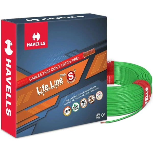 Havells HAVELLS 1.0 SQMM FR COPPER 90 MTR WIRE - Green