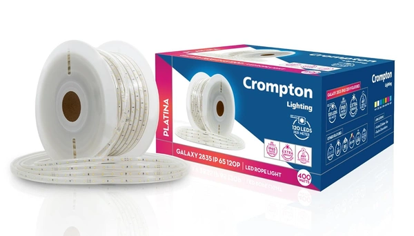 Crompton White LED Rope Light 50mtr 6k