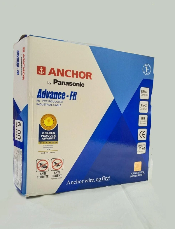 Anchor FR Wire 6.0 Sqmm 90Mtr - Yellow