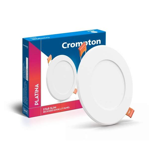 Crompton Led Star Slim Recess Panel Round - 6k - 15W - 7" Cutting