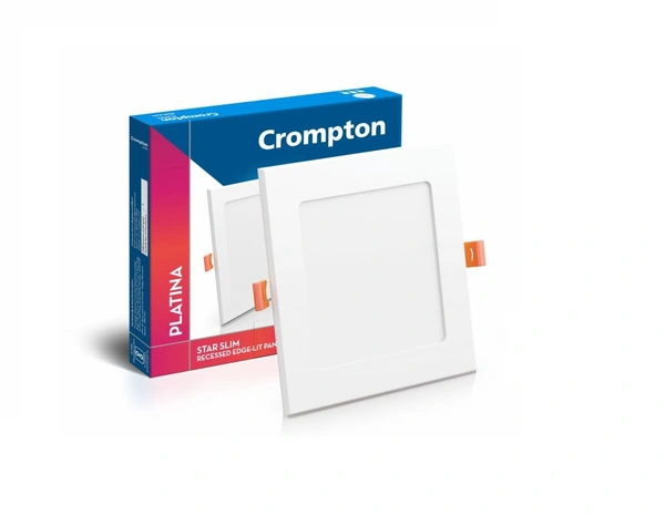 Crompton Led Star Slim Recess Panel Square - 6k - 6W - 4" Cutting