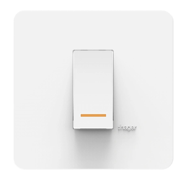 Hager 16A 1 way Switch with Indicator White - WSNSL51