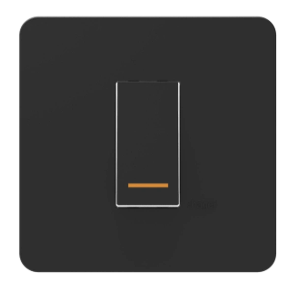 Hager 16A 1 way Switch with LED Anthracite (Black) WSNSL51A Hager - 