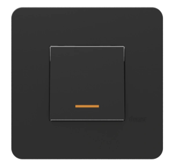 Hager 32A DP 1 way Switch Anthracite (Black) WSNSW92A Hager - 