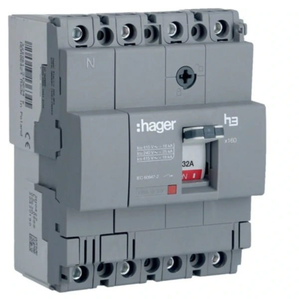 Hager 100A FP 18ka MCCB Hager - 100A FP MCCB - HDA101Z