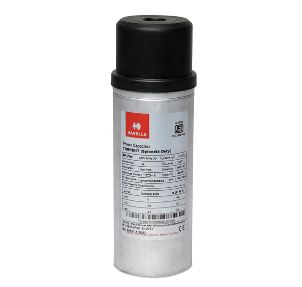 Havells Capacitor 25 KVAR Round Normal Duty (Torrent) - 25 Kvar