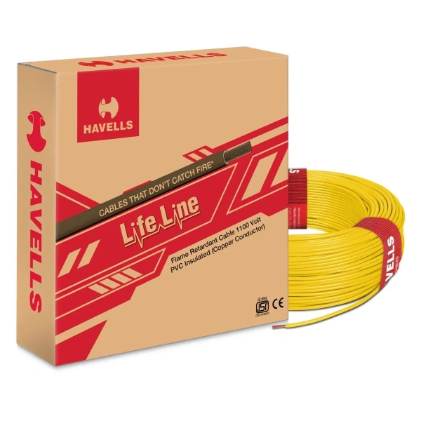 Havells HAVELLS 6.0 SQMM FR COPPER 180 MTR WIRE - Yellow