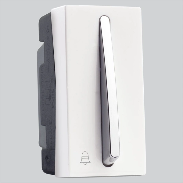Lisha Slimz Bell Push 10A 1M- White