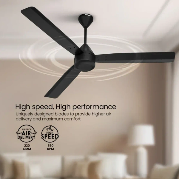 Crompton Energion Groove Ceiling Fan- Onyx