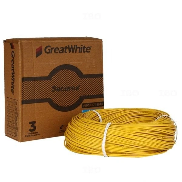 Great White GREAT WHITE 4.0 SQMM FR COPPER 180 MTR WIRE - Yellow