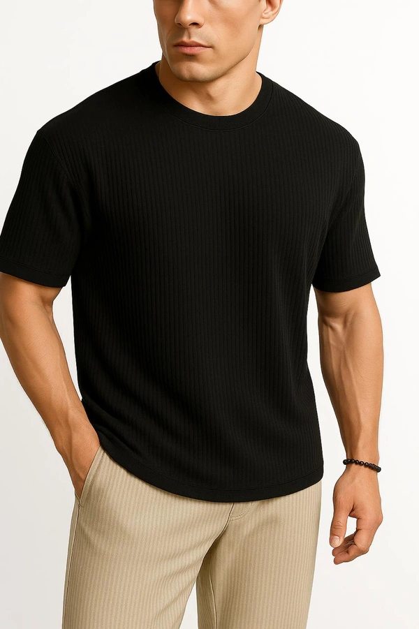 Deozn Printed Oversized T Shirt - Black, M