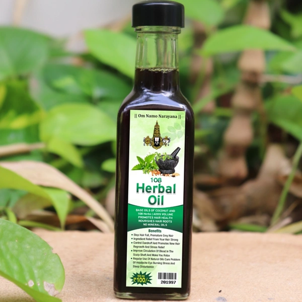 108 Herbs Hair Oil - ( 100ml ) Hair Growth /108 மூலிகைகள் முடி எண்ணெய் - முடி வளர்ச்சி - 1 Bottle - 100 ML 🔴 Prepaid Only