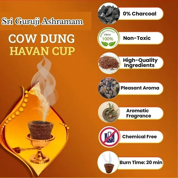 Cow Dung Cup Sambrani - (Pack of 100 Pcs) - 🔴 Prepaid Only