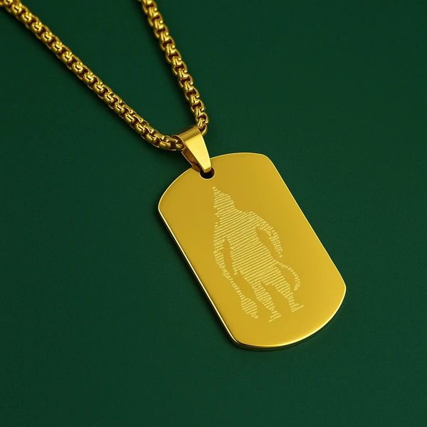 Hanuman Chalisa Locket Pendant with Chain- (Golden Colour)