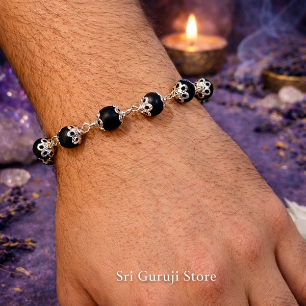 Karungali bracelet - German Silver 8 Mm -