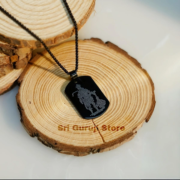 Hanuman Chalisa Locket Pendant with Chain- (Black Colour)