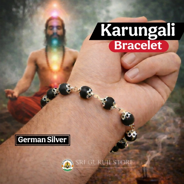 Karungali bracelet - German Silver 8 Mm -