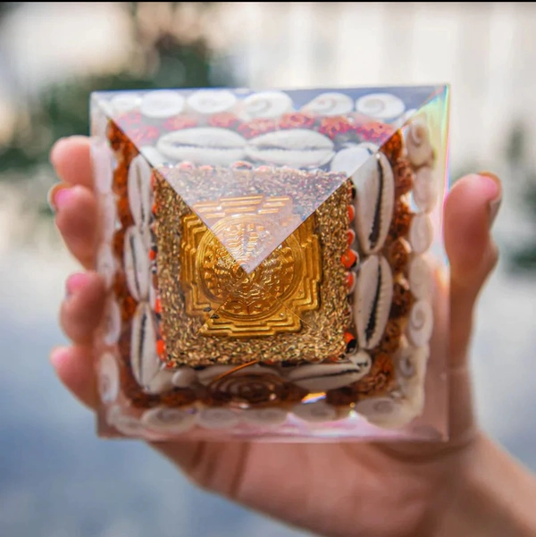 Gomti Chakra Orgone Pyramid / Laxmi Yantra- For Wealth, Financial Stability and Prosperity - 🔴 Prepaid Only