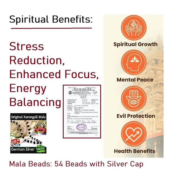 Original Karungali Mala - German Silver 8 Mm