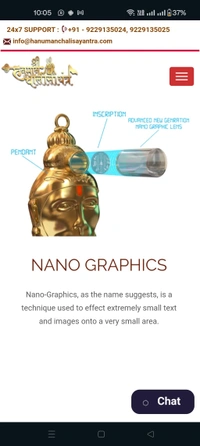 Hanuman Chalisa Yantra Locket Chalisa Printed On Optical Lens with Chain - 🔴 Prepaid Only