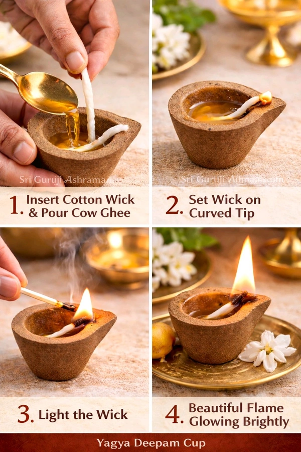 Panchagavya yagya deepam cup-100 Pcs