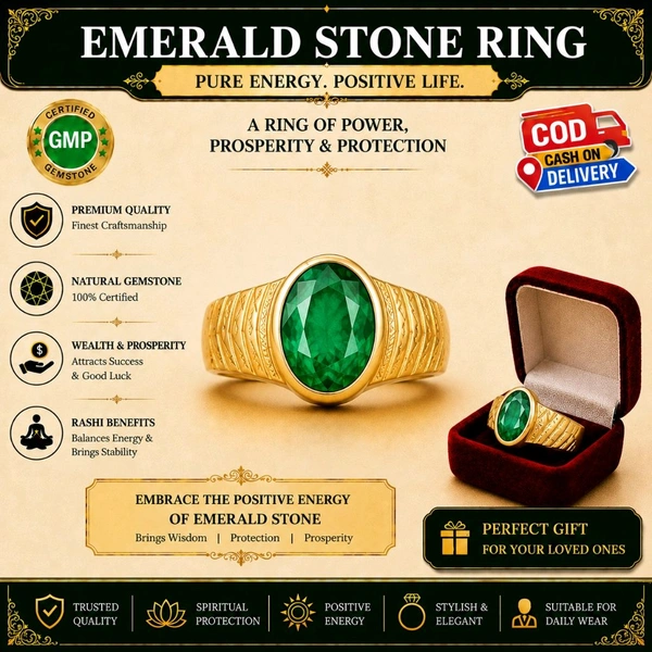 Emerald gemstone Ring- Panna Stone with Certificate