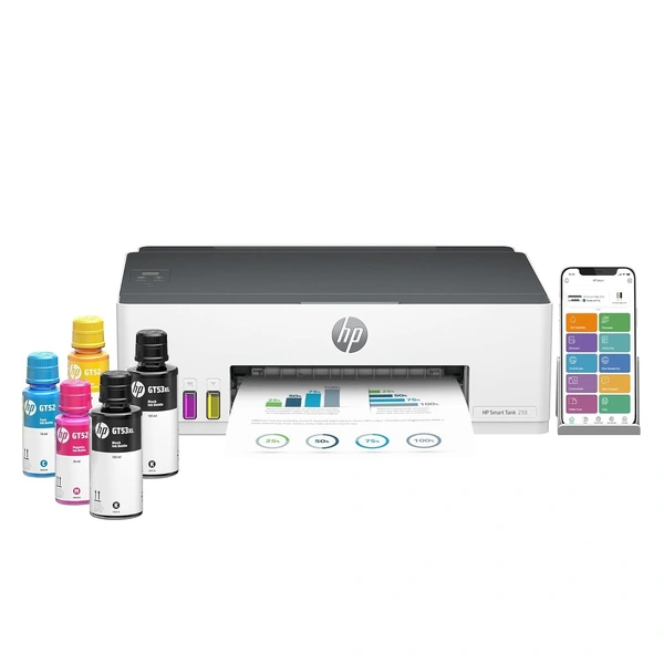 HP Smart Tank 210 Single Function WiFi Colour Printer (Upto 12000 Black and 6000 Colour Pages Included in The Box)