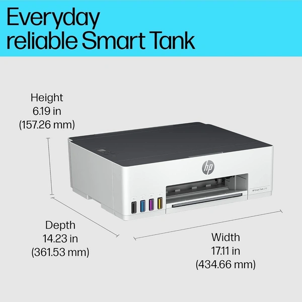 HP Smart Tank 210 Single Function WiFi Colour Printer (Upto 12000 Black and 6000 Colour Pages Included in The Box)