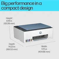 HP Smart Tank 525 All-in-one Colour Printer (Upto 6000 Black and 6000 Colour Pages Included in The Box). - Print, Scan & Copy for Office/Home - White
