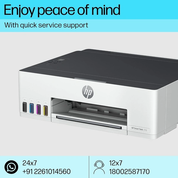 HP Smart Tank 210 Single Function WiFi Colour Printer (Upto 12000 Black and 6000 Colour Pages Included in The Box)