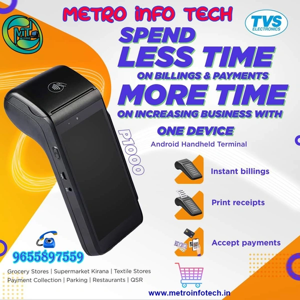 TVS P1000 HANDHELD TOUCH POS ANDROID 5.5inches