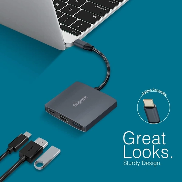 Fingers TopNotch 3-in-1 Type-C USB HUB